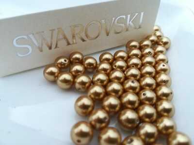Crystal Pearls 5810 in 3 4 6 7 8 12 mm Crystal Bright Gold Pearl (306) 