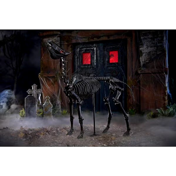 5.5 ft LED Skeleton Pony Halloween Home Depot Horse Home Accents Prop