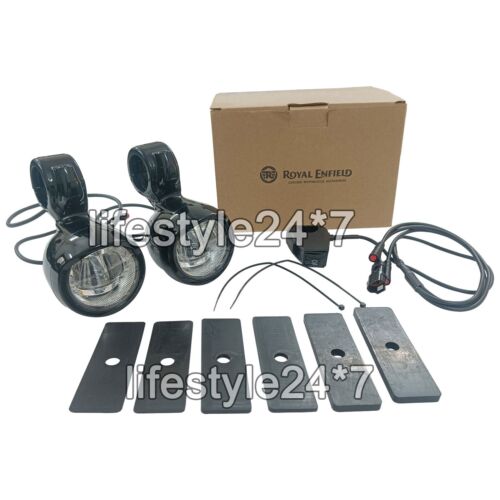 Genuine Royal Enfield Fog LED Auxiliary Lights Black Classic Reborn & Meteor 350 - Picture 2 of 11