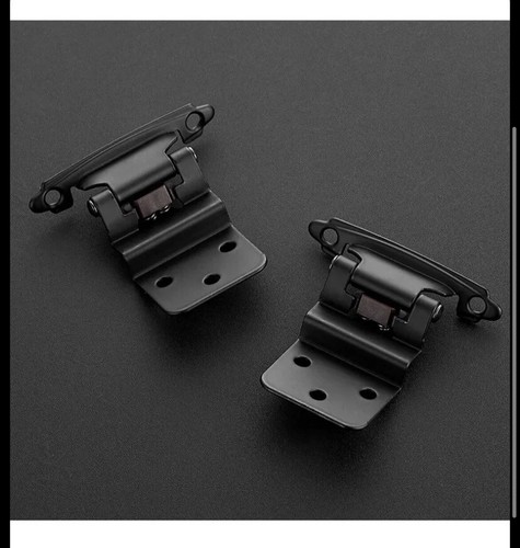 Ravinte 50pck (25 Pairs) 3/8" Inset Matte Black Cabinet Hinges, Self Closing - Picture 2 of 16