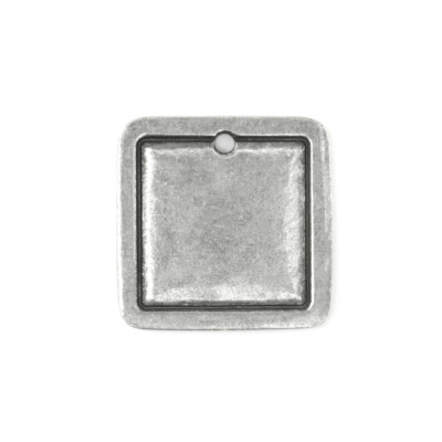 Pewter Stamping Blanks, Square Border Large, 24 pc- Craft & Jewelry Discs