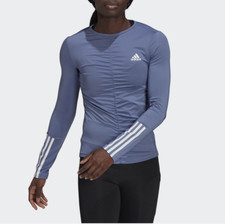 Brand New Adidas AEROREADY Breathable 3-Stripes Long Sleeve Tee Women's Sz M
