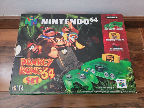 Donkey Kong Nintendo 64 System Jungle Green Console CIB Complete Set Great Shape