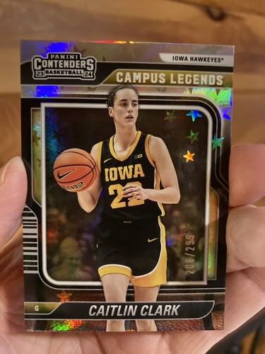 Caitlin Clark Panini Contenders Basketball Campus Legends 208/299 Star Silver - Picture 6 of 11