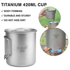 420ML Pure Titanium Picnic Water Cup with Lid Drinking Cup Titanium Cup  Outdoor