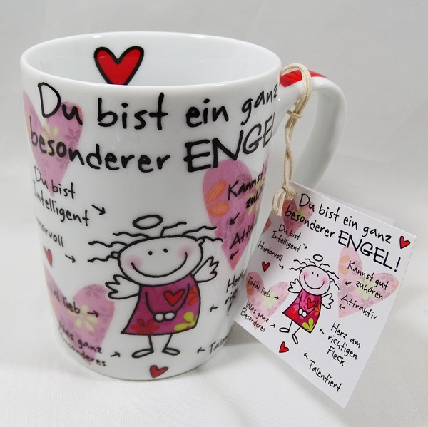 "Ppd*Porzellan-Tasse \"Du Bist Ein Ganz Besonderer Engel\" Design@Home 0,25L Becher"-image