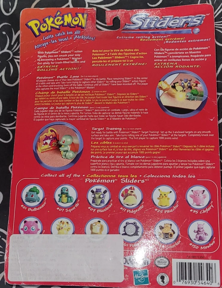 Juego de figuras Hasbro Pokemon Sliders Pikachu Blastoise Jigglypuff 1999 de colección Foto 3 de 4