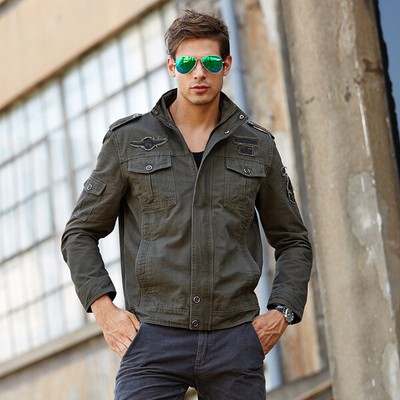 giacca militare uomo sportivo morbido moda slim verde disegni jeans 1026 |  eBay