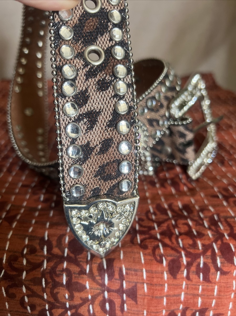 Small Leopard Print Blazin Rox Western Belt Rhinestone  display picture 1