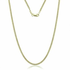 14K Solid Yellow Gold Cuban 2mm Chain Necklace 16" 18" 20" 22" 24" 26" 28'' 30"