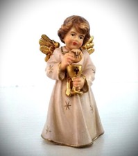 Original Glockenengel, mit Hostie aus Massivholz geschnitzt 7 cm