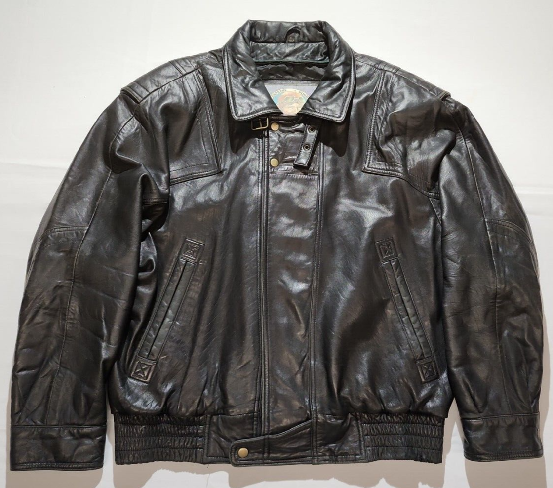 Men's Durkee's Express Dark Brown Leather Flight Bomber Pilot