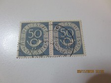 Bund 1951 Paar Posthorn 50 Pfg.  gestempelt - MiNr. 134  70,- &euro; guter Stempel