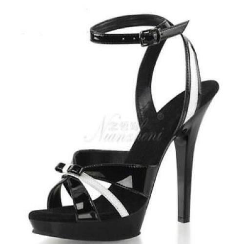Mujeres Sexy Fiesta Romana Moda Verano Punta de Peep Moño Hebilla Correa Zapatos Sandalia - Imagen 15 de 24