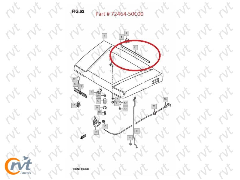 Suzuki Samurai SJ410 SJ413 Front Hood Rubber Seal Weatherstrip