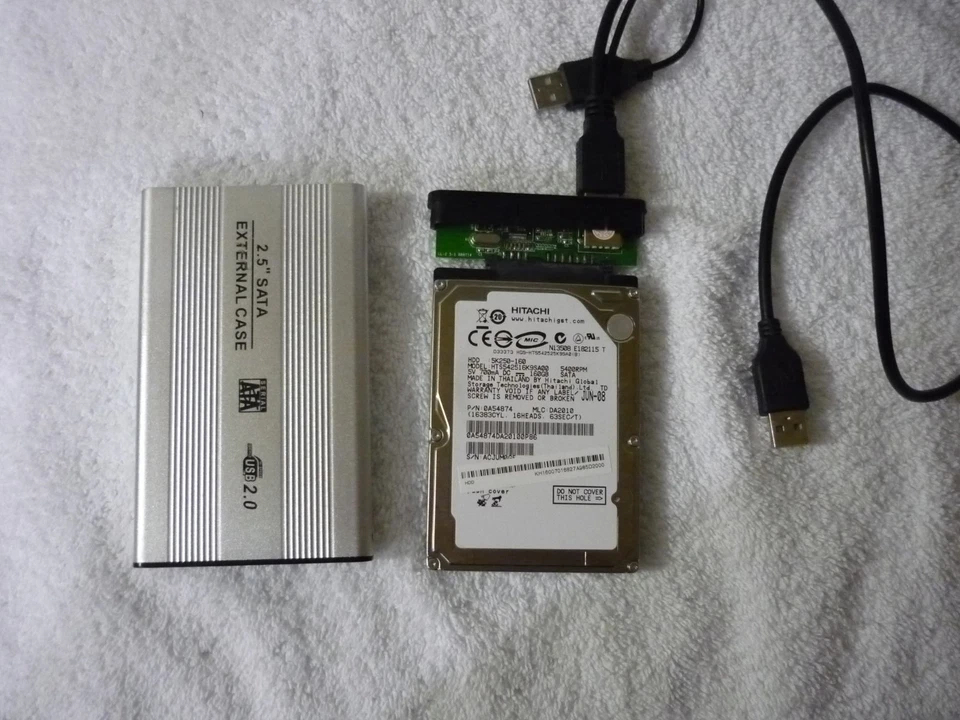 External Hard Drive Portable Silver USB 2.0 2.5" SATA HDD 160GB Plug & Play EWC - Image 2 of 4