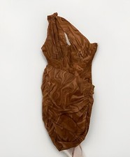 House of CB Clementine Swirl Print Cut Out Mini Dress - Size M Plus Cup - New