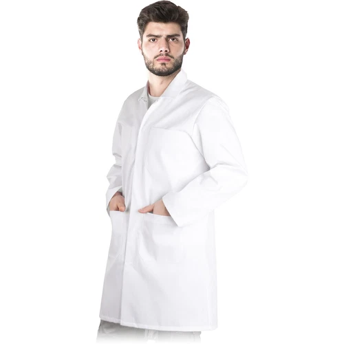 Kittel Laborkittel Arztkittel Visitenmantel Weiß Herren 95° waschbar Gr. M-XXXL - Bild 1 von 2