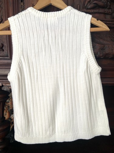 IZOD Beige Sweater Boys 14-16 V Neck Off White Cream - Picture 5 of 5