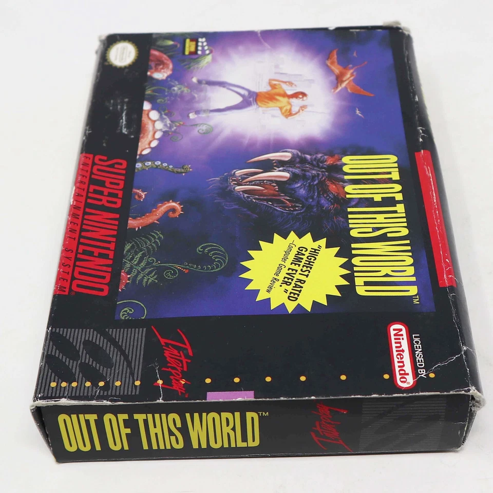 VINTAGE 1992 SUPER NINTENDO ENTERTAINMENT SYSTEM SNES OUT OF THIS WORLD GAME - Image 3 of 4