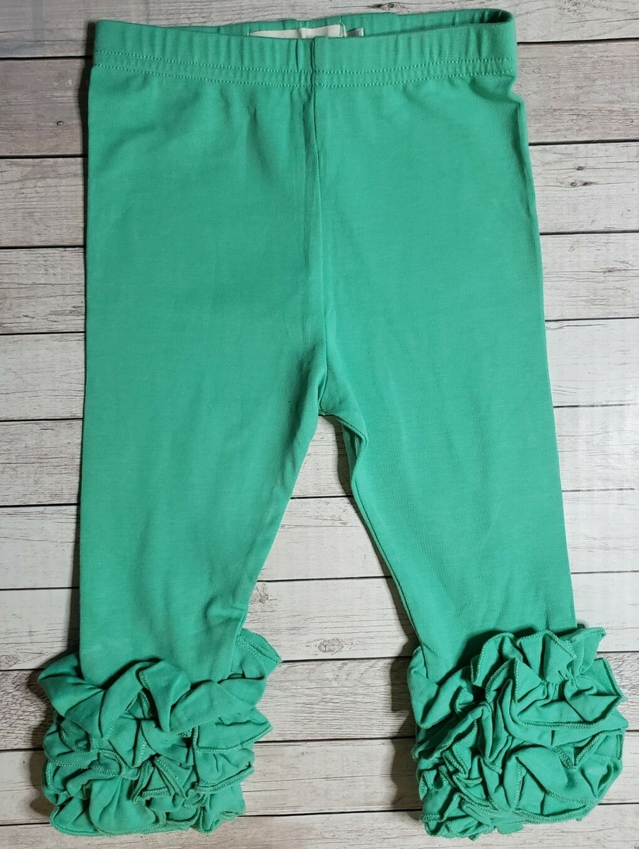 Baby Girl Infant pants clothes Little Sass Mint Green Ruffle Legging Sz 12 
