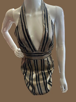 ELOQUII Black Gold Sequin ShortDress Glam Women's Size Medium NWT | eBay