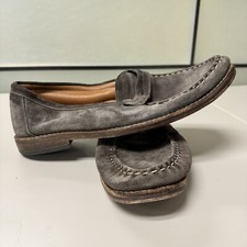 Allen Edmonds Dylan Penny Loafers Gray Suede Leather Shoes Mens Size 12