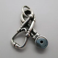 Sterling Silver STETHOSCOPE Charm for Bracelet DOCTOR Med School GIFT Pendant