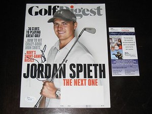 Jordan Spieth signed September 2014 Golf Digest Magazine JSA Masters Open BLACK
