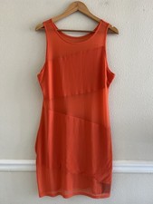 SHEIN Curve 3XL New Orange Sheer Bodycon Dress Feminine Party Coquette