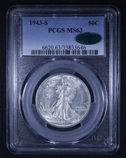 1943-S Walking Liberty Half Dollar - 50c PCGS MS63 CAC ✅ - Bright Lustrous Coin!