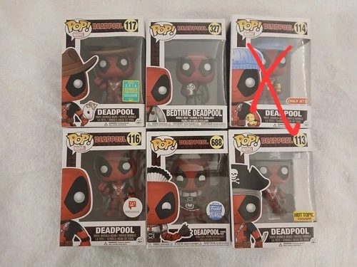 Funko Pops! Deadpool Lot of 7 plus Optimus Prime and Butterbot Bank!