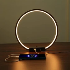 LED Circle Table Lamp Touch Control 3-Way Dimmable Bedside Nightstand Lamp wi...