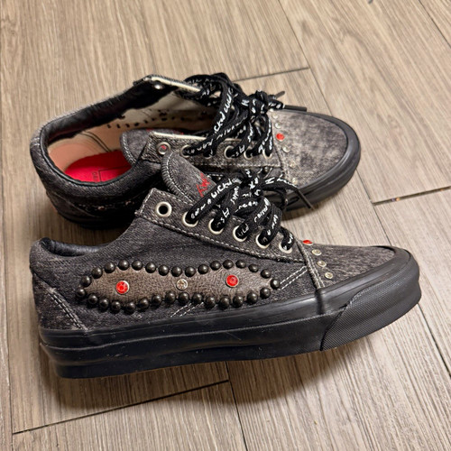 Vans Old Skool Size 5 Rare Pair 1 of 1 Custom Satoshi Style Studded Vans