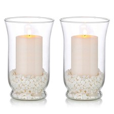 Glass Pillar Candle Holders 2 Pcs Hurricane Candle Holder for Ø 80 x 150mm