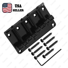 4-String Hard Tail Fixed Bass Guitar Bridge for Jazz Bass Precision Bass - Black