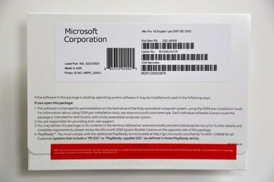 Win 10 Pro 64 bit DVD with Product License Key New Sealed & Free Shipping