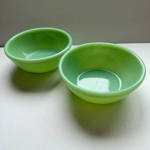 Vintage Fire-King Jadeite Restaurant Ware 5.5″ Chili Soup Bowls – Set of 2