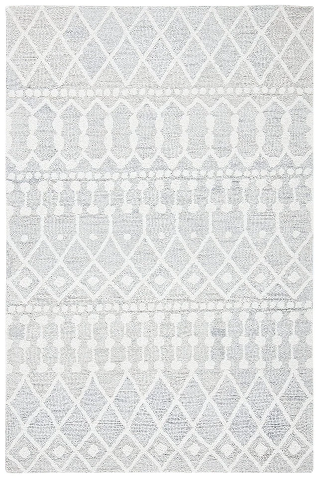 Coleção Blossom 4' x 6' prata/marfim BLM115G feita à mão marroquina premium com... - Imagem 2 de 4