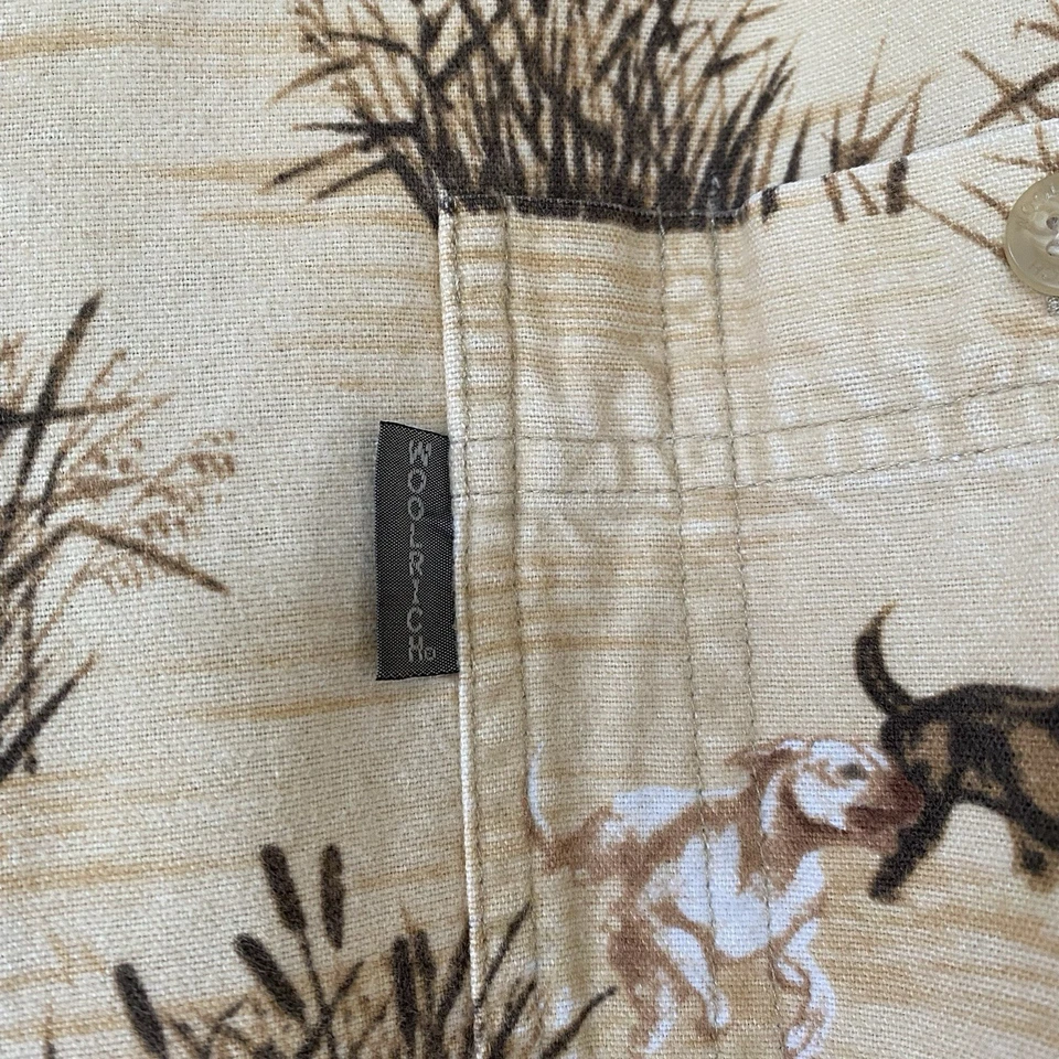 Vtg 90s Woolrich Duck Hunting Dog Flannel Button Down Men’s XXL Lab Tan Brown - Image 4 of 4