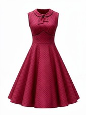 Hell Bunny Women's Vixen Red With Black Polka Dot Dress Size Medium New