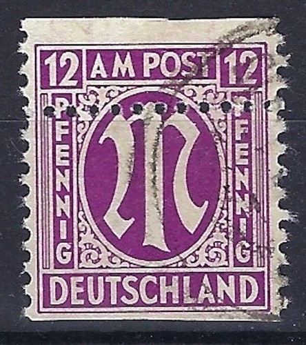 A53-4) AM Post Mi 7 °, stark verzähnt, dadurch oben / unten ungezähnt