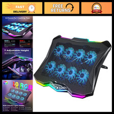 Gaming Laptop Cooling Pad with 8 Fans, RGB Light, Adjustable Stand for 15.6-17.3