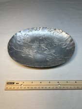 WENDELL AUGUST FORGE CANDY DISH, SHALLOW BOWL, DOGWOOD, ALUMINUM
