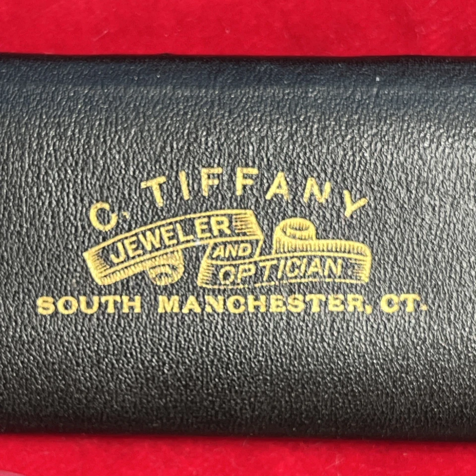 C. TIFFANY Gold-filled round Pince Nez glasses and chain. With Case - Image 2 of 4