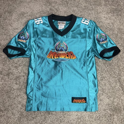 Disney STITCH Invaders 626 Football Jersey Youth Small Theme Park Shirt Teal Y2K