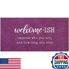 JJUUYOU 18"x47" Large Funny Welcome-ish Front Door Mat Indoor Outdoor Doormat