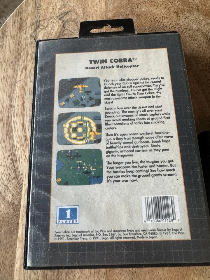 Helicóptero Twin Cobra Sega Genesis Videojuego Completo CIB Desert Attack Foto 4 de 4