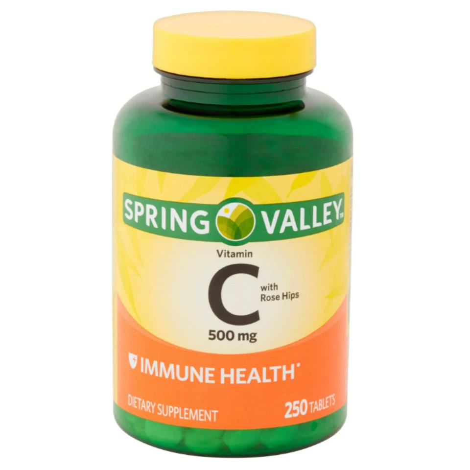 Витамин С Spring Valley 500 мг с шиповником 250 таблеток | антиоксидант для поддержки иммунитета - Изображение 2 из 4
