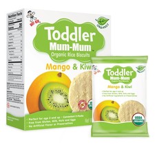 Organic Rice Rusks for Toddlers - Mango Kiwi Flavor, Non-GMO, Gluten Free